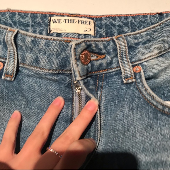 Free People We The Free Pacifica High Rise Slim Straight Leg Jeans Size 27 - Picture 10 of 14